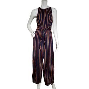 Plenty By Tracy Reese Jumpsuit Belted Women Striped  Blue Red Orange Size Small